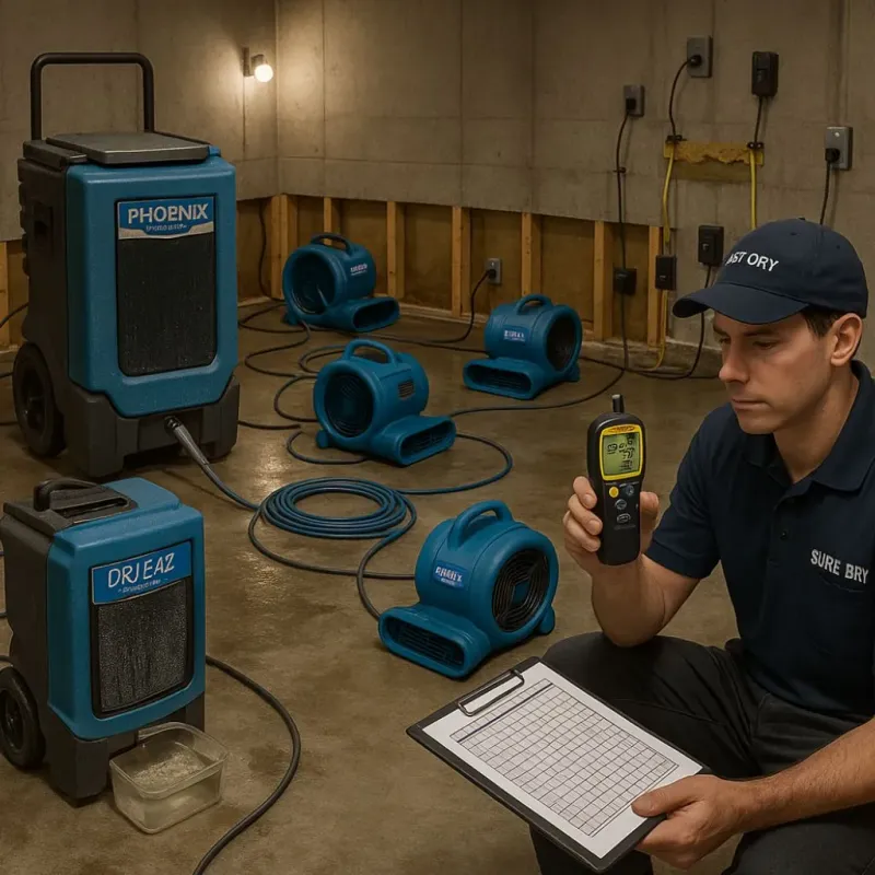 Structural Drying and Dehumidification process in Lake Junaluska, NC